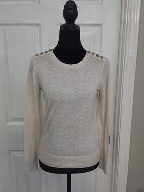 LOFT Light Beige Crewneck Sweater